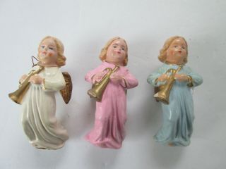 Set 3 Antique Vintage Composition Angel Christmas Ornaments Us Zone Germany 4393