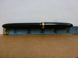 Vintage Sheaffer Fountain Pen Black Plastic 14k Gold 5 Feather Touch Nib 11