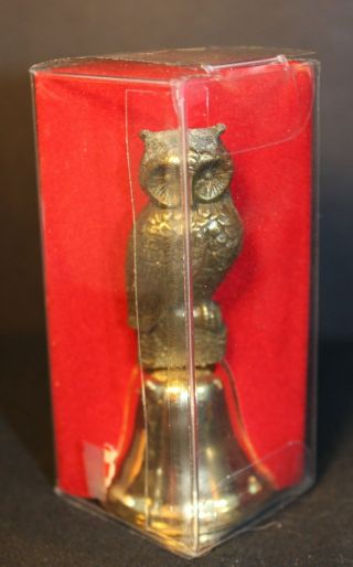 Vintage - Brass Owl Bell - In Plastic Box - Collectable Owl
