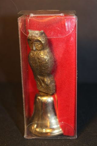 Vintage - Brass OWL Bell - in Plastic Box - Collectable OWL 2