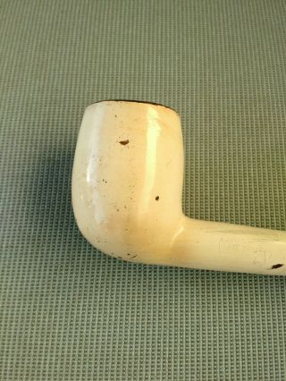 Vintage White Kaywoodie White Briar Tobacco Pipe 07,  6 inches long Apple shaped 3