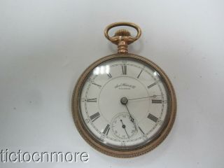 Antique American Waltham Grade No 35 Ruby Jewel Pocket Watch 1887 Gold Screw Set