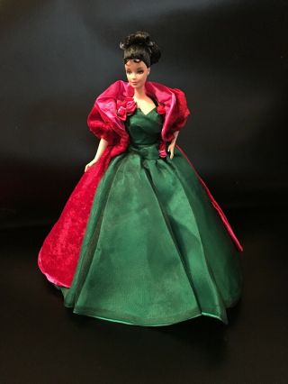 Vtg Style Barbie Clone Velvet & Satin Dress Ball Gown Exquisite Emerald Green