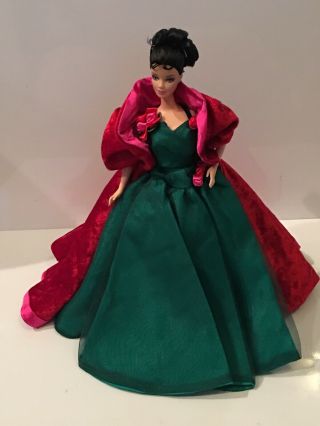 VTG STYLE Barbie Clone VELVET & SATIN Dress BALL GOWN EXQUISITE EMERALD GREEN 3