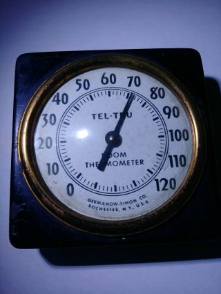 Vintage Tel Tru Room Thermometer Germanow Simon Co Rochester Standing Hang