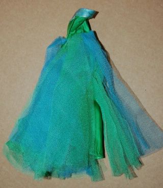 Vintage 1963 Model 951 Mattel Barbie Senior Prom Dress Green Blue