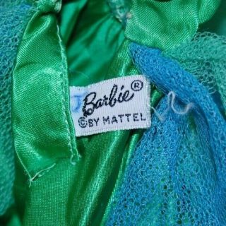 Vintage 1963 model 951 Mattel Barbie Senior Prom Dress Green Blue 2