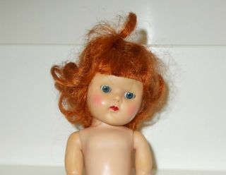 Vintage 8 " Vogue Ginny Painted - Lash Transitional Doll Red Hair Blue Eyes 1952