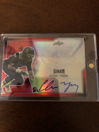 Chase Young 2017 Leaf Metal Army Auto 1/5 Ohio State - Red 1 Pick 2020 Draft