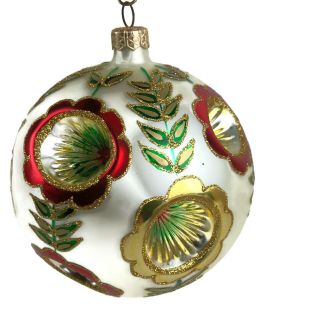 Vintage Christopher Radko Christmas Ornament Indent Reflector Ball Glass