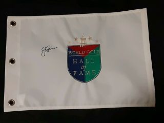 Jack Nicklaus Signed World Golf Hall Of Fame Flag.  Pga 18 Majors