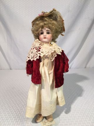 Antique Kestner Bisque Doll Dep 154 2 1/2 14 " Kid Body Glass Eyes