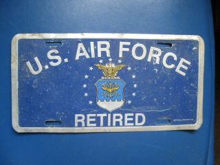 Vintage Novelty License Plate,  U.  S.  Air Force Retired