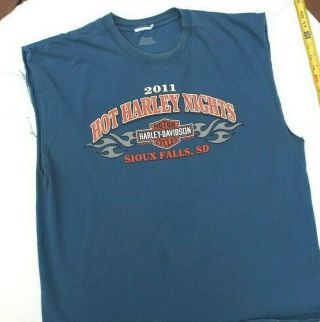 Harley - Davidson Muscle T - Shirt Sioux Falls,  Sd.  Blue Sleeveless No Tag Sz:2xl?