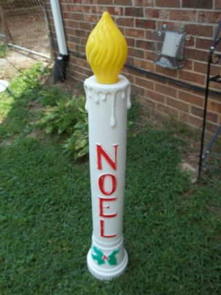 Vintage Christmas Noel Candle Blow Molded Outdoor Decor Lighted
