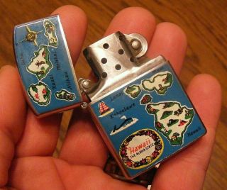 Vintage Hawaii State Map Japan Cigarette Lighter Real Zippo Insert - Piece