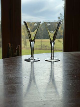 Vintage Mid Century Cocktail Glass Set Stardust Pattern