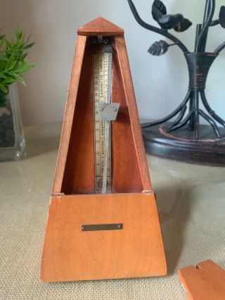 Vintage Seth Thomas Metronome De Maelzel - Maple Wood