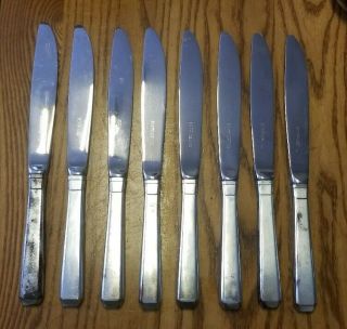 Set Of 8 Towle Sterling Silver Craftsman Pattern Butter Knives 8 5/8 "