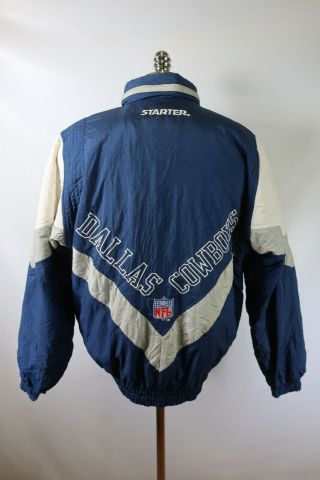 C7296 Vtg Starter Dallas Cowboys Nfl Football Full - Zip Jacket Size M