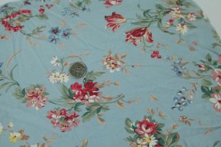 Vintage Ralph Lauren Home Blue Floral Yvette Twin Fitted Sheet Cottage Country