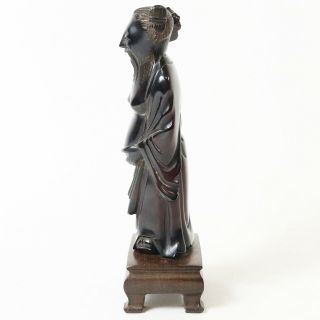 Chinese Dark Cherry Amber Bakelite Carved Carving Shoulo Figure Figurine 2