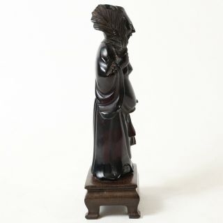 Chinese Dark Cherry Amber Bakelite Carved Carving Shoulo Figure Figurine 3