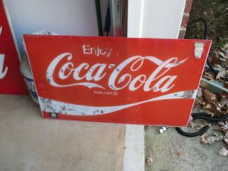 Vintage Coca Cola Coke Machine Replacement Plastic Sign 34.  5 " X 21 "