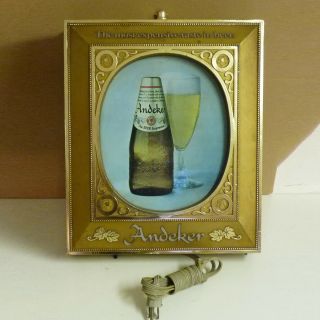 Vintage Wall Light Box Graphic Lighted Bottle Glass Andeker Beer