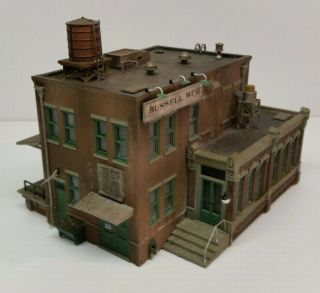 Vintage Russell Manufacturing Brick Factory Model Train Built Building Ho Scale