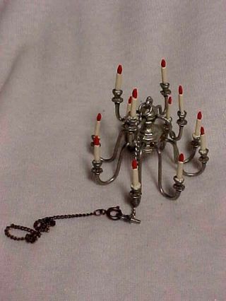 Antique Doll House Metal Hanging Candle Chandelier