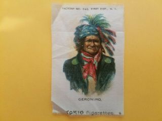 Tokio Cigarettes Geronimo Native American Indian Chief Tobacco Silk