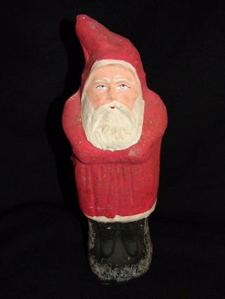Antique Belsnickle Santa Papier Paper Mache Candy Container Mica 12 Inches Tall
