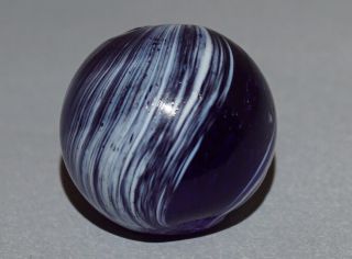 Vintage Marbles Darker Blue Banded Transparent 11/16 " - 17.  4mm