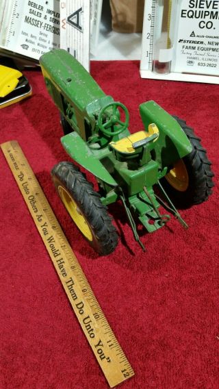 Ertl John Deere Tractor 1/16 - Vintage Farm Toy - Metal Rims 3 Point Hitch