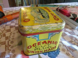 Vintage Oceanic Cut Plug Tobacco Tin Scotten,  Dillon Co.  Detroit Mich.