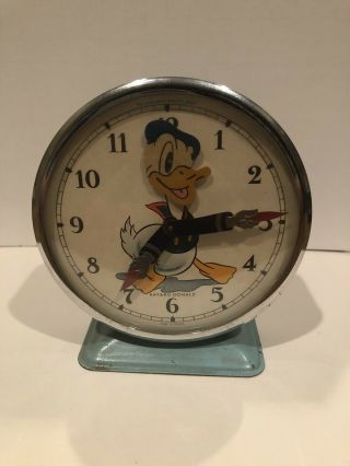 Vintage Disney Donald Duck Motion Alarm Clock - Bayard France