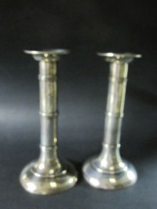 Vintage Sterling Silver Pair Candle Sticks 7 " Tall
