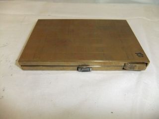 Vintage Gold Tone Metal Cigarette Case With Swiss Made Lighter