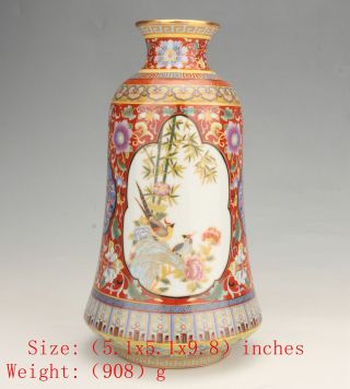 Unique Chinese Porcelain Vases Pots Paintings Flower Bird Crafts Decorative Gift