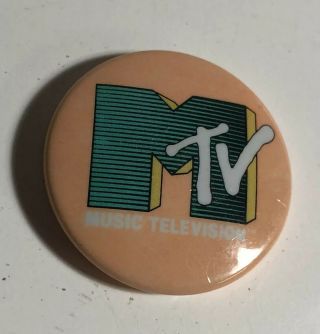 Vintage Mtv Advertising Pin Button 1984 80’s Stranger Things