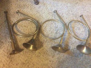 4 Vtg Solid Brass French Horn Hound Hunting Bugle Wall Christmas Decor India