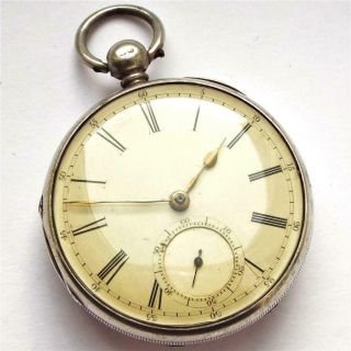 1858 Silver Fusee Chain Drive Pocket Watch In Full Order