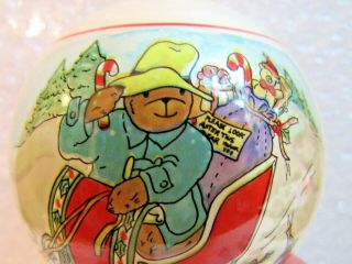 Vintage 1983 Glass Paddington Bear Noel Christmas Ornament