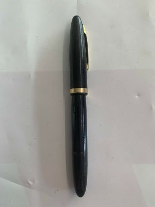 Vintage Sheaffer Fountain Pen Black Plastic 14k Gold 5 Feather Touch Nib