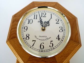 Daniel Dakota Wall Clock Westminster Chime Oak Wood Quartz Vintage Regulator 2