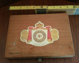 Royal Jamaica Wooden Coronas Cigar Box - 9 X 6.  25 With Part Of Stamp