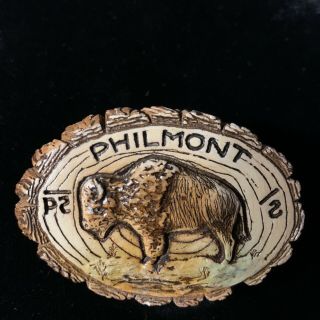 Vintage Philmont Scout Ranch Neckerchief Slide - Buffalo - Boy Scout/bsa