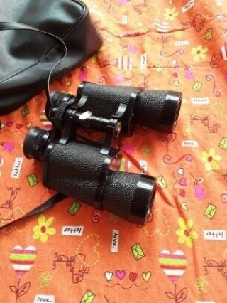 Vintage Tasco Binoculars 7x35 Extra Wide Angle Fully Coated W/case&strap