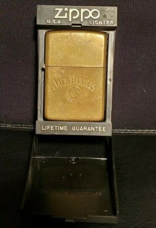 Vintage Rare Zippo Old No.  7 Jack Daniels Lighter U.  S.  A.  Brass Gold Tone